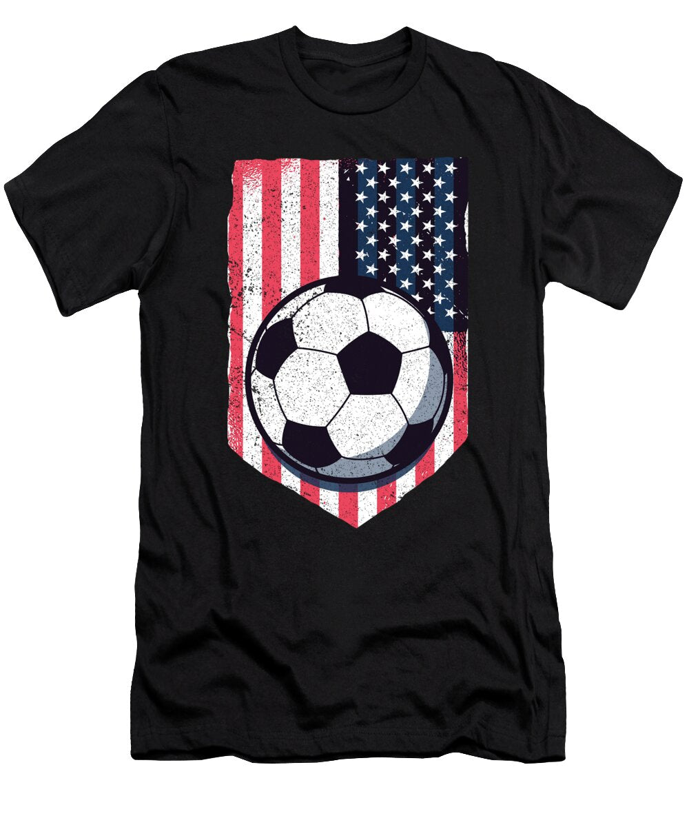 Soccer American Flag 4th of July Maximus Designs T-Shirt