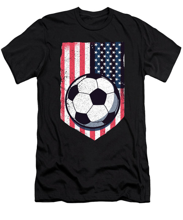 Soccer American Flag 4th of July Maximus Designs T-Shirt