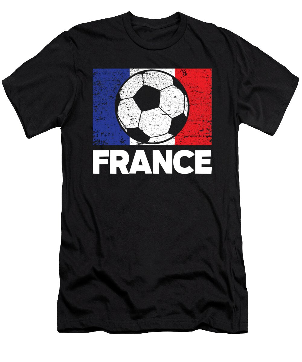 Soccer Ball France Flag Football Player 2021 Gift Thomas Larch T-Shirt