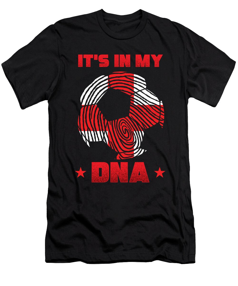 Soccer Ball in My Dna England Flag Football 2021 Gift Thomas Larch T-Shirt