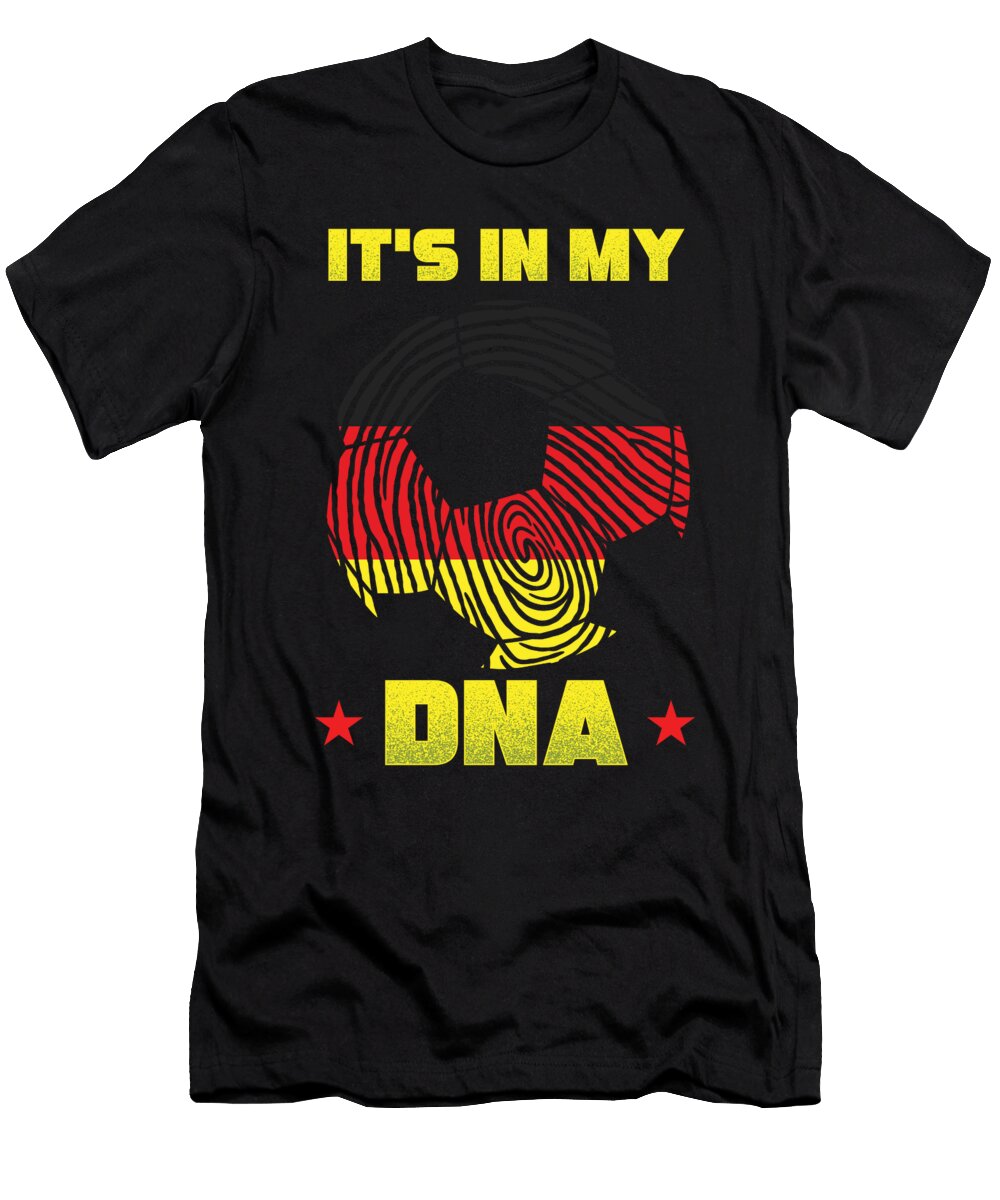 Soccer Ball in My Dna Germany Flag Football 2021 Gift Thomas Larch T-Shirt