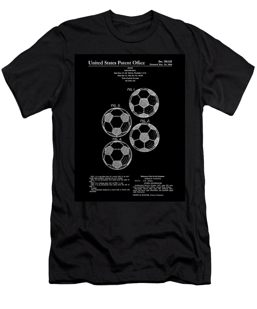 Soccer Ball Patent 1964 Black Stephen Younts T-Shirt