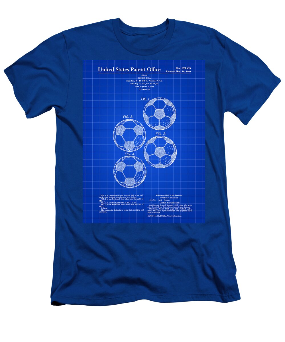 Soccer Ball Patent 1964 Blue Stephen Younts T-Shirt