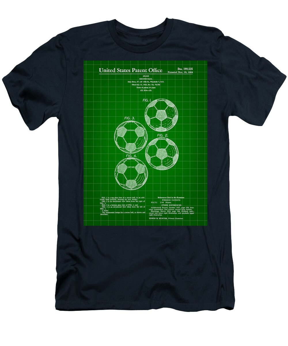 Soccer Ball Patent 1964 Green Stephen Younts T-Shirt