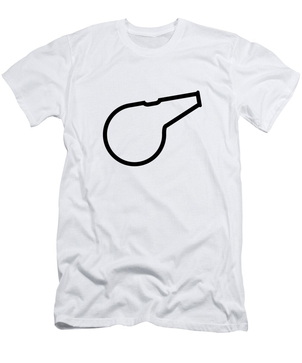 Soccer Football Referee Whistle in Outline Bigalbaloo Stock T-Shirt