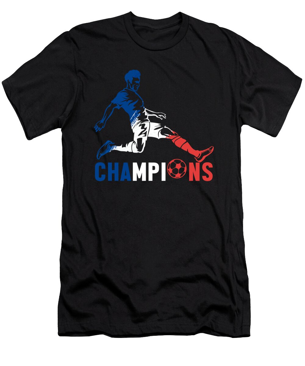 Soccer Player Ball France Flag Football Team 2021 Gift Thomas Larch T-Shirt