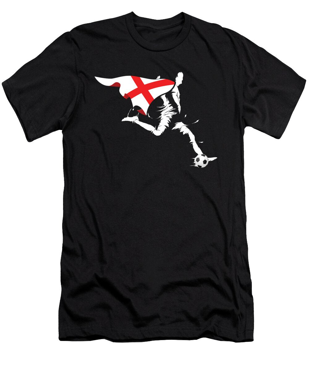 Soccer Player England Flag Cape Football 2021 Gift Thomas Larch T-Shirt