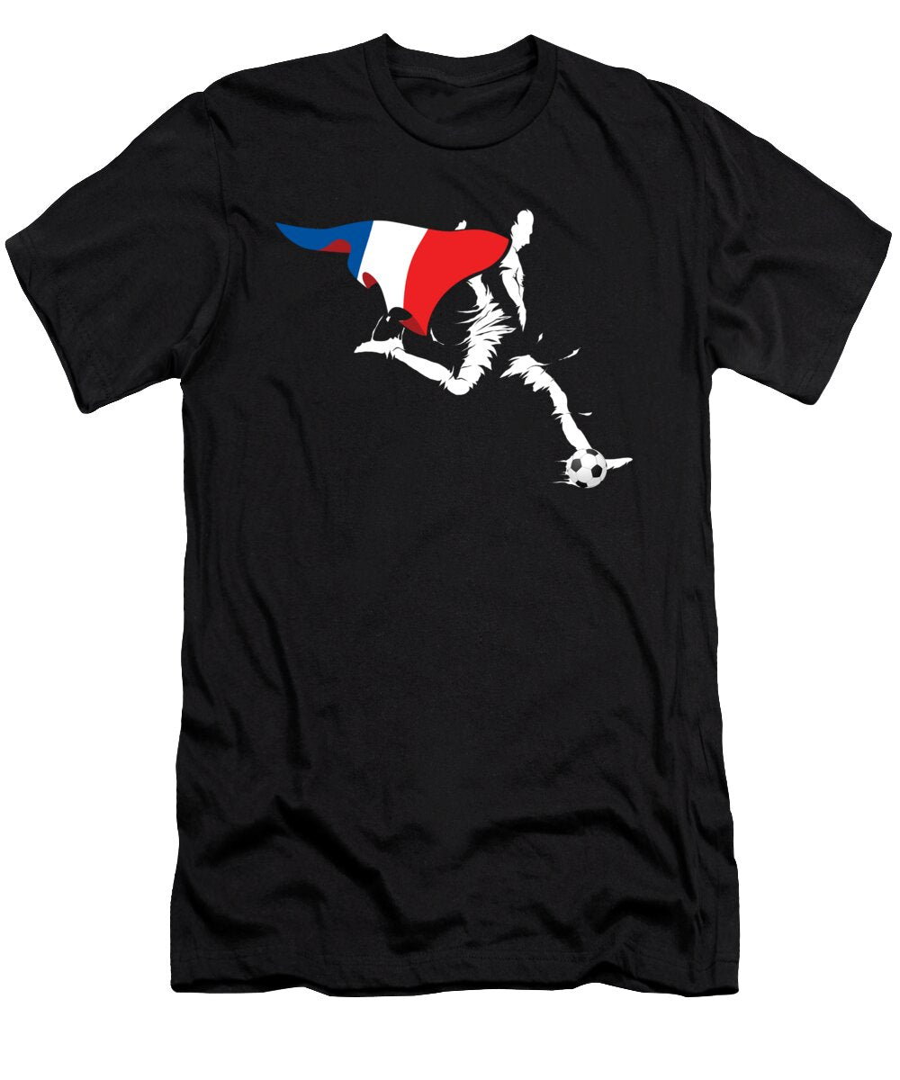 Soccer Player France Flag Cape Football 2021 Gift Thomas Larch T-Shirt