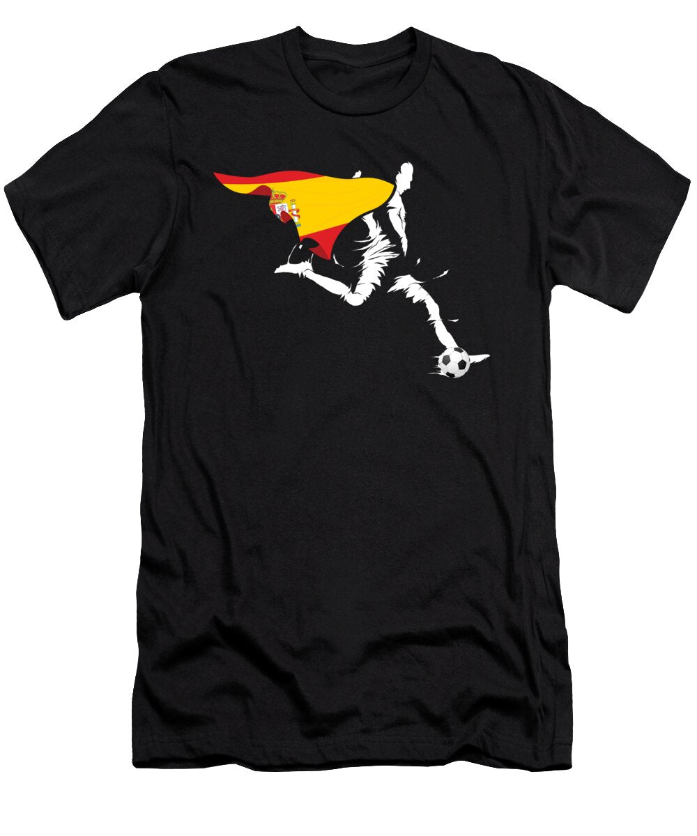 Soccer Player Spain Flag Cape Football 2021 Gift Thomas Larch T-Shirt