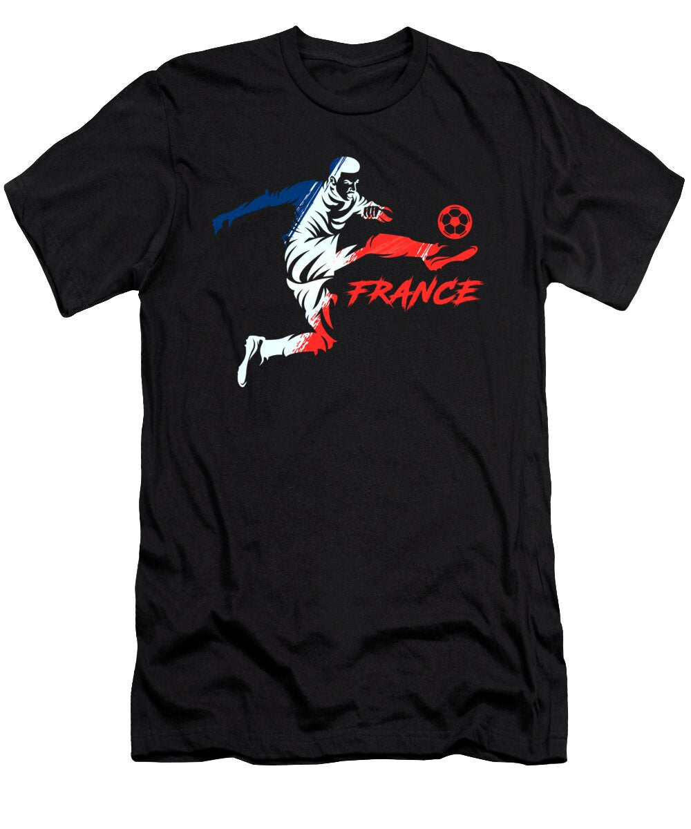 Soccer Player Team France Flag Football Ball 2021 Gift Thomas Larch T-Shirt