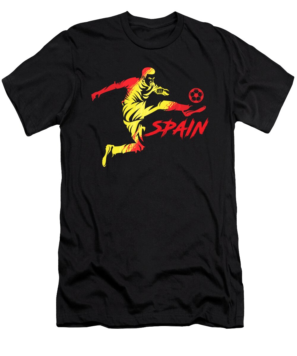 Soccer Player Team Spain Flag Football Ball 2021 Gift Thomas Larch T-Shirt