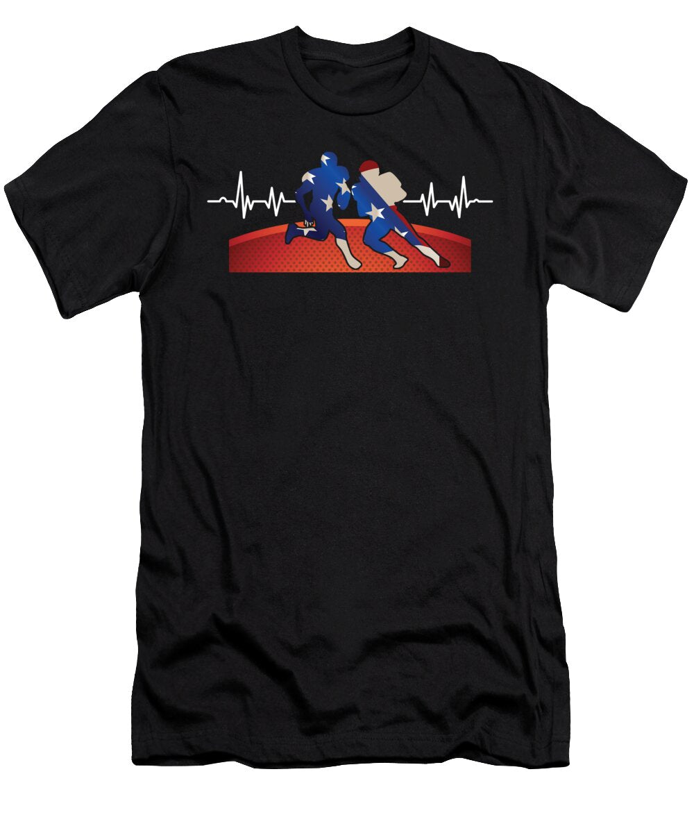 Soccer Players Rugby Footballer Goalie American Football Heartbeat Gift Thomas Larch T-Shirt