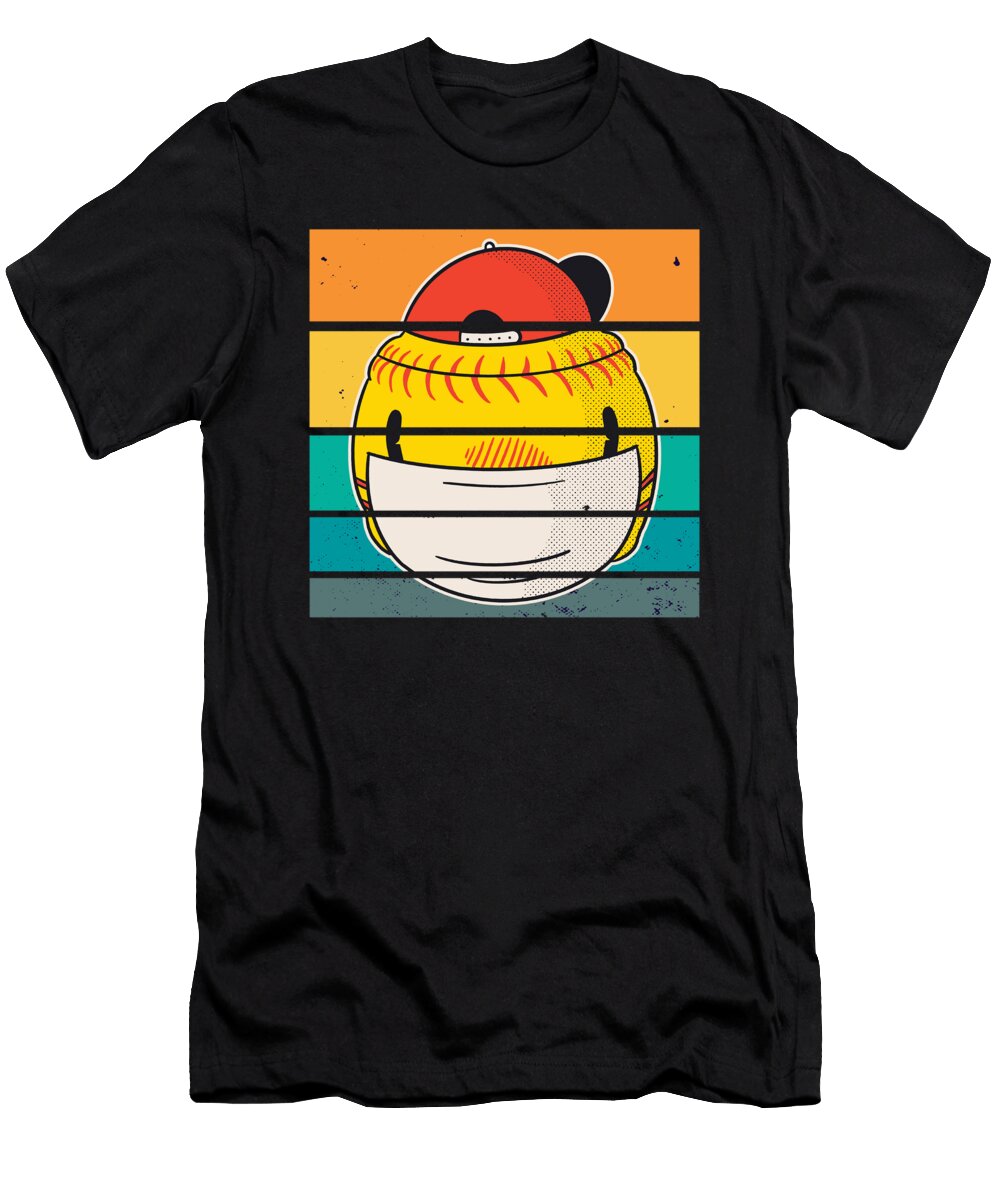 Softball Ball with Facemask Quarantined Baseball Gift Thomas Larch T-Shirt
