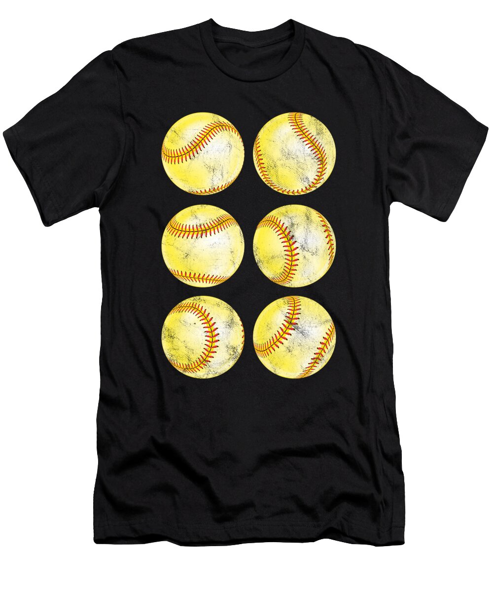 Softball Baseball Balls Pitcher Glove Bat Catcher Gift Thomas Larch T-Shirt
