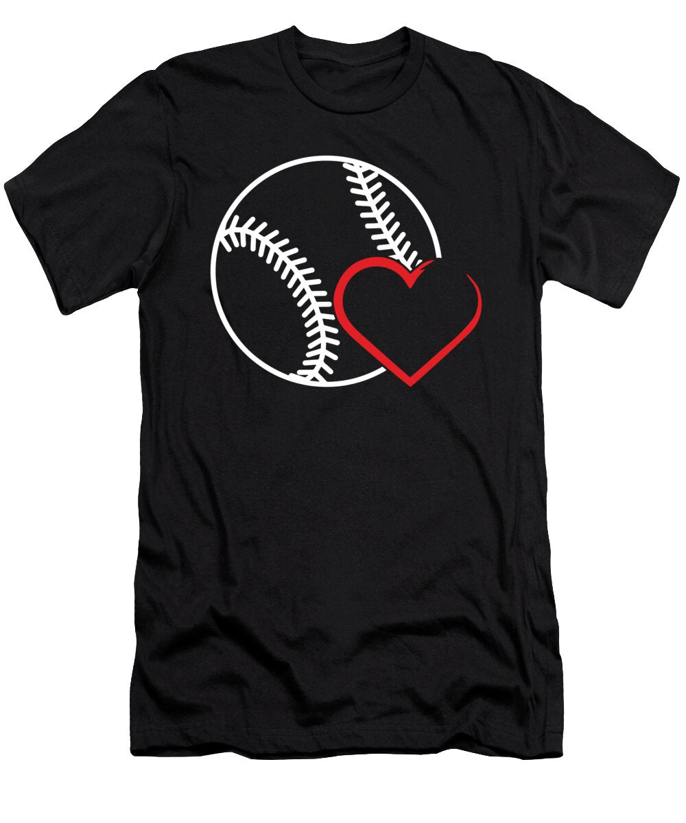 Softball Baseball Heart Pitcher Catcher Ball Bat Gift Thomas Larch T-Shirt