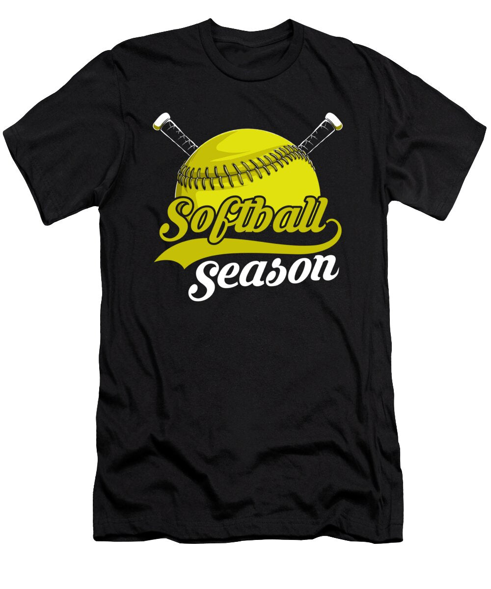 Softball Batter Catcher Pitcher Softball Season Crazy Squirrel T-Shirt