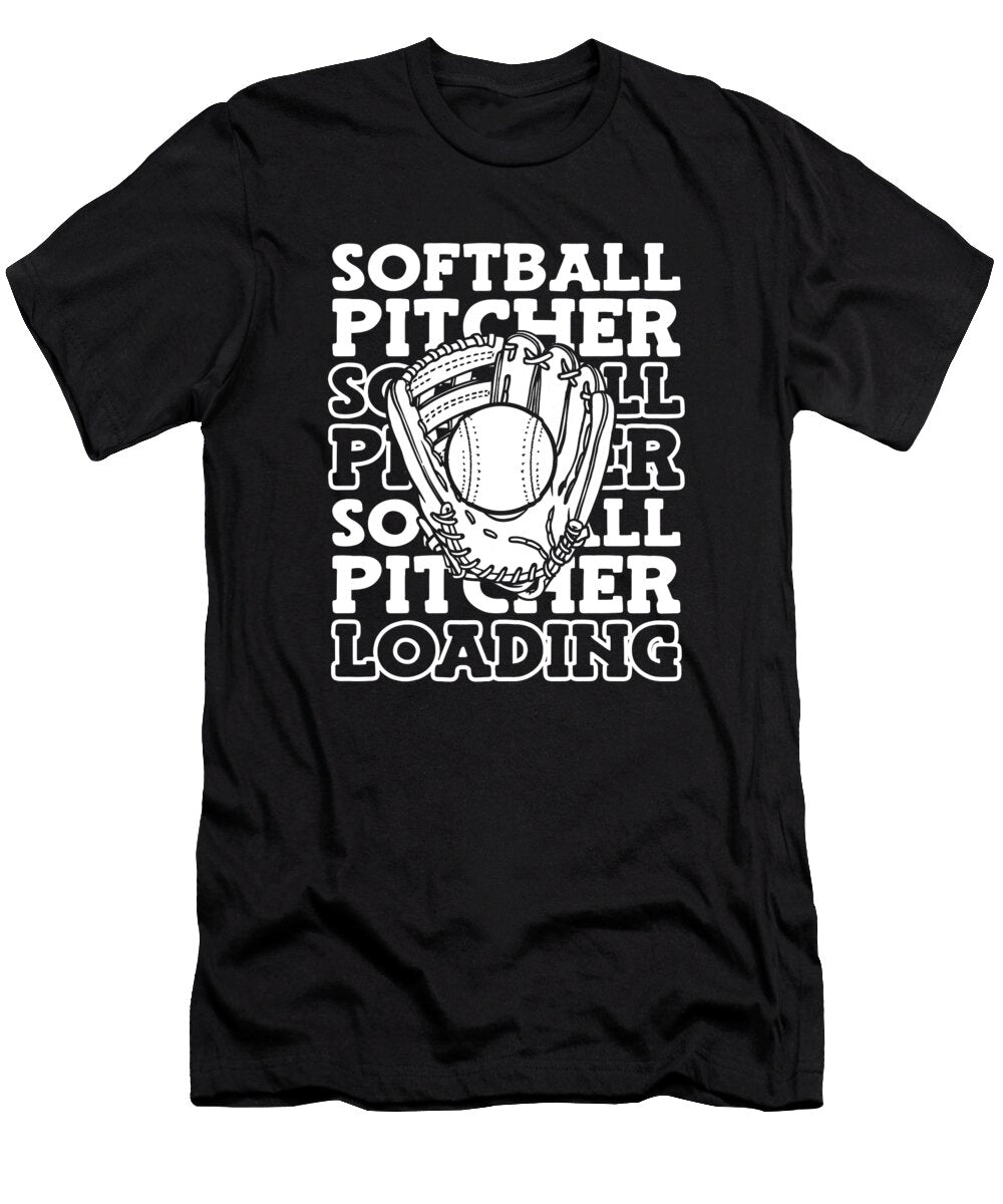 Softball Batter Catcher Softball Pitcher Crazy Squirrel T-Shirt