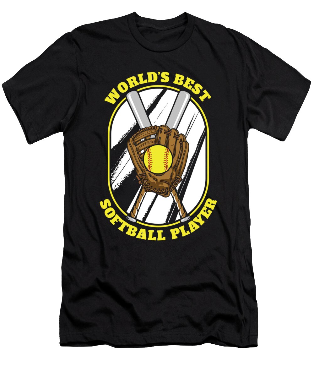 Softball Best Pitcher Catcher Batter Softball Crazy Squirrel T-Shirt