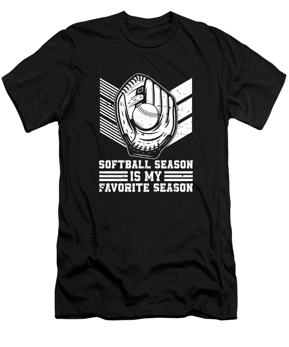 Softball Catcher Softball Season Is My Favorite Season Crazy Squirrel T-Shirt
