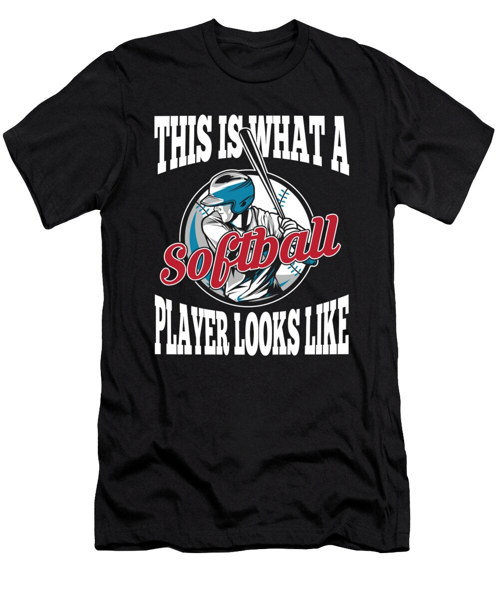 Softball Cool Batter Catcher Pitcher Softball Crazy Squirrel T-Shirt
