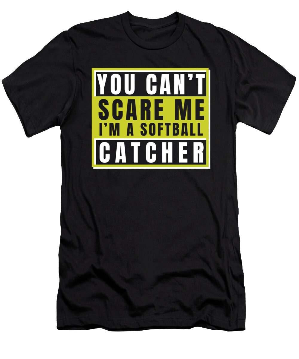 Softball Cool Batter Pitcher Softball Catcher Crazy Squirrel T-Shirt