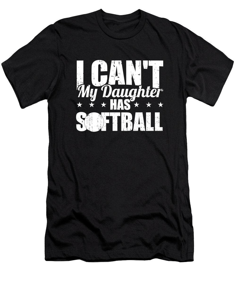Softball Dad Mother Pitcher I Cant My Daughter Has Softball Crazy Squirrel T-Shirt