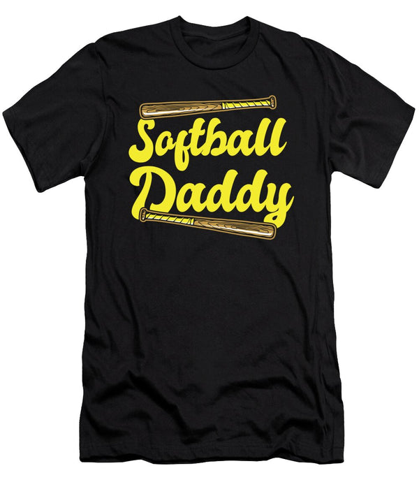 Softball Daddy Batter Pitcher Catcher Softball Dad Crazy Squirrel T-Shirt
