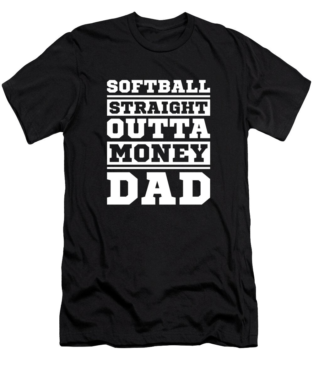 Softball Father Batter Catcher Pitcher Softball Dad Crazy Squirrel T-Shirt