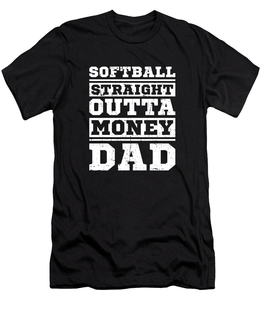Softball Father Catcher Batter Pitcher Softball Dad Crazy Squirrel T-Shirt