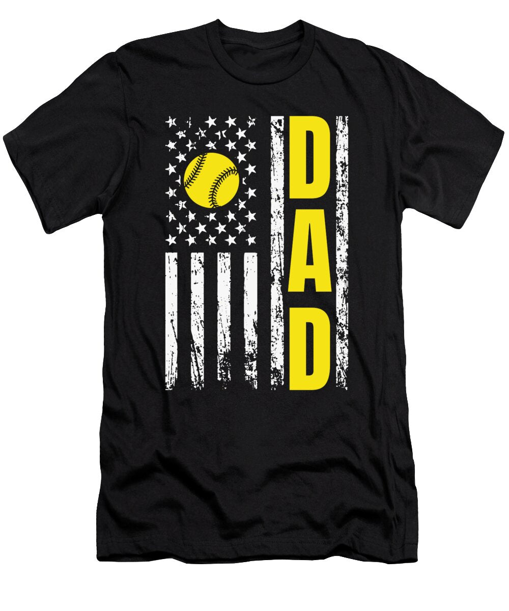 Softball Father Catcher Pitcher Batter Softball Dad Crazy Squirrel T-Shirt