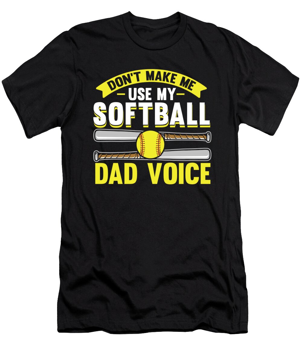 Softball Father Pitcher Batter Catcher Softball Dad Crazy Squirrel T-Shirt