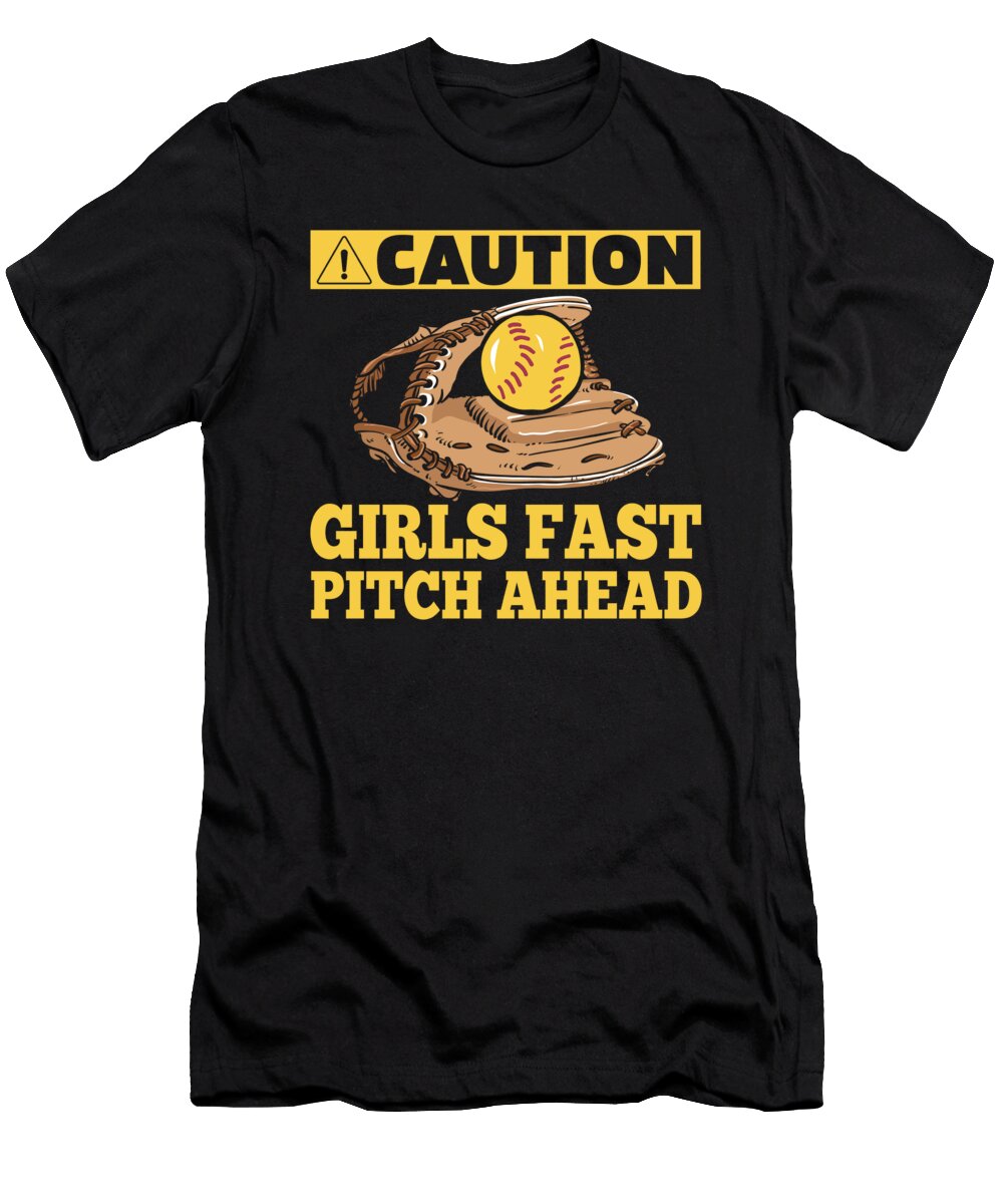 Softball Girls Pitcher Catcher Batter Softball Crazy Squirrel T-Shirt