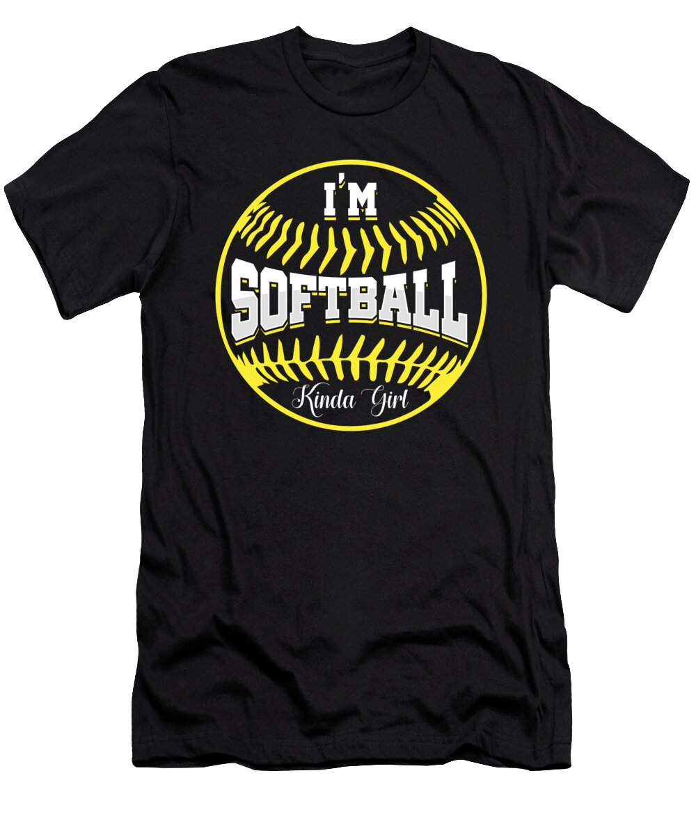 Softball Kinda Girl Pitcher Catcher Game Bat Gift Thomas Larch T-Shirt
