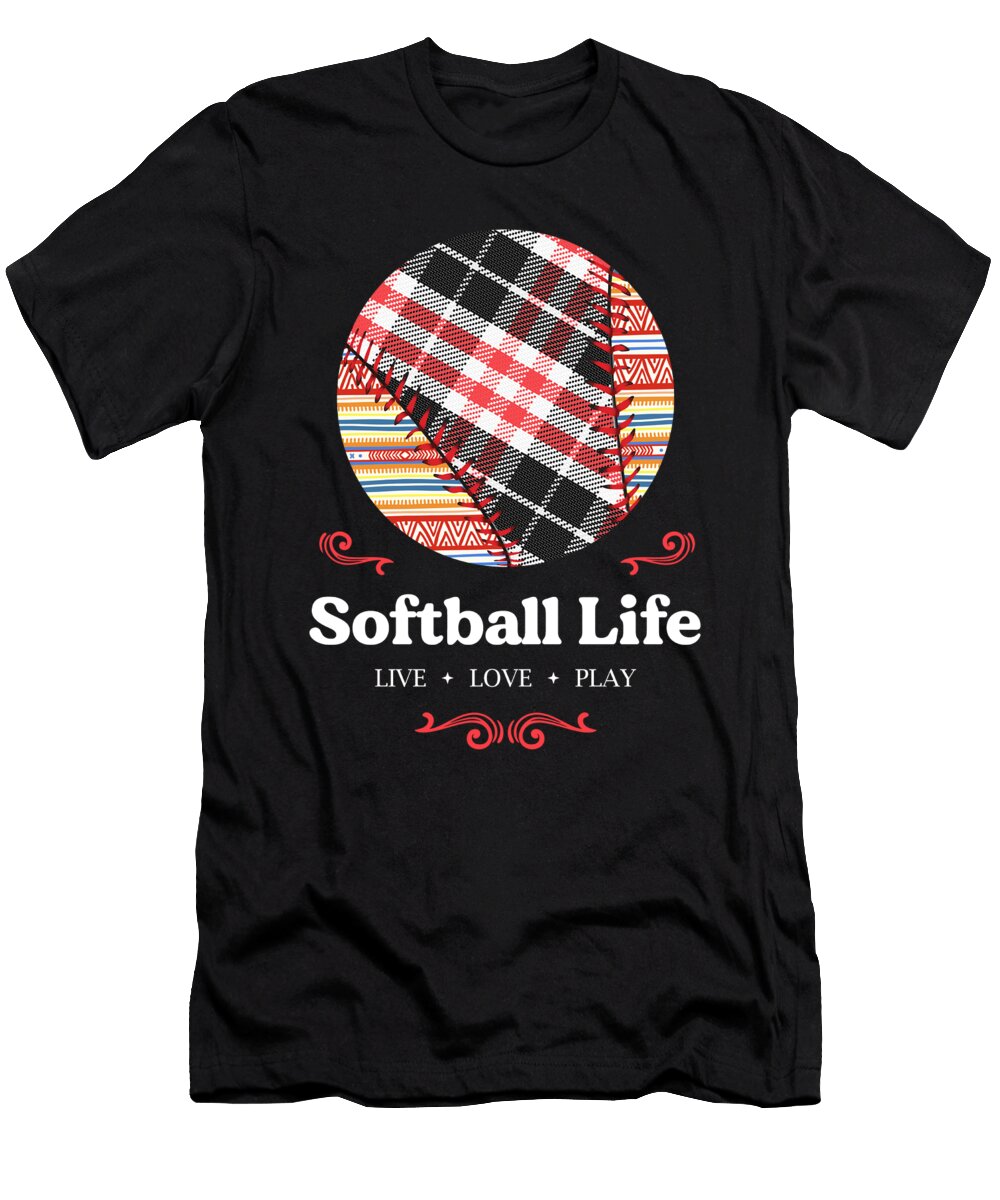 Softball Life Live Love Play Ball Bat Pitcher Gift Thomas Larch T-Shirt