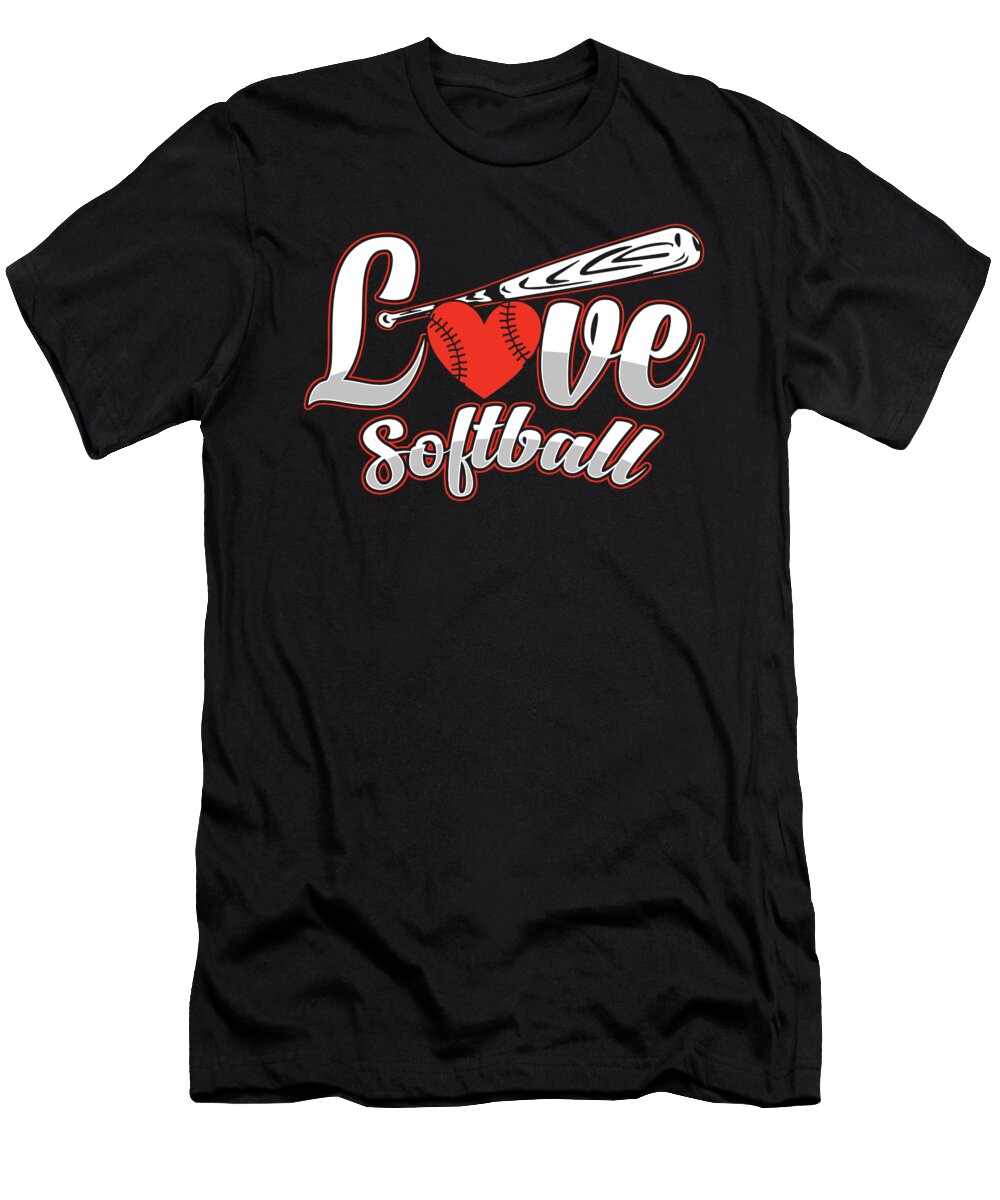 Softball Love Bat Ball Helmet Player Pitcher Gift Thomas Larch T-Shirt
