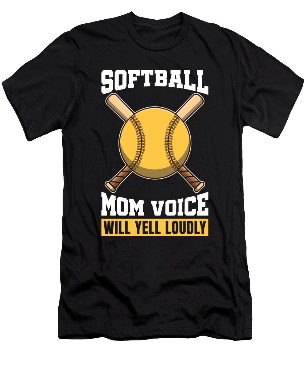 Softball Mom Voice Batter Catcher Pitcher Softball Mom Crazy Squirrel T-Shirt
