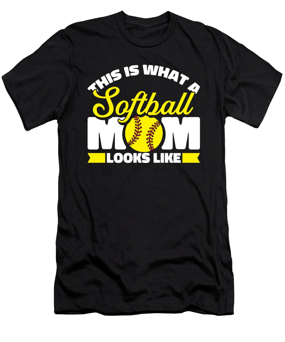 Softball Mother Batter Catcher Pitcher Softball Mom Crazy Squirrel T-Shirt