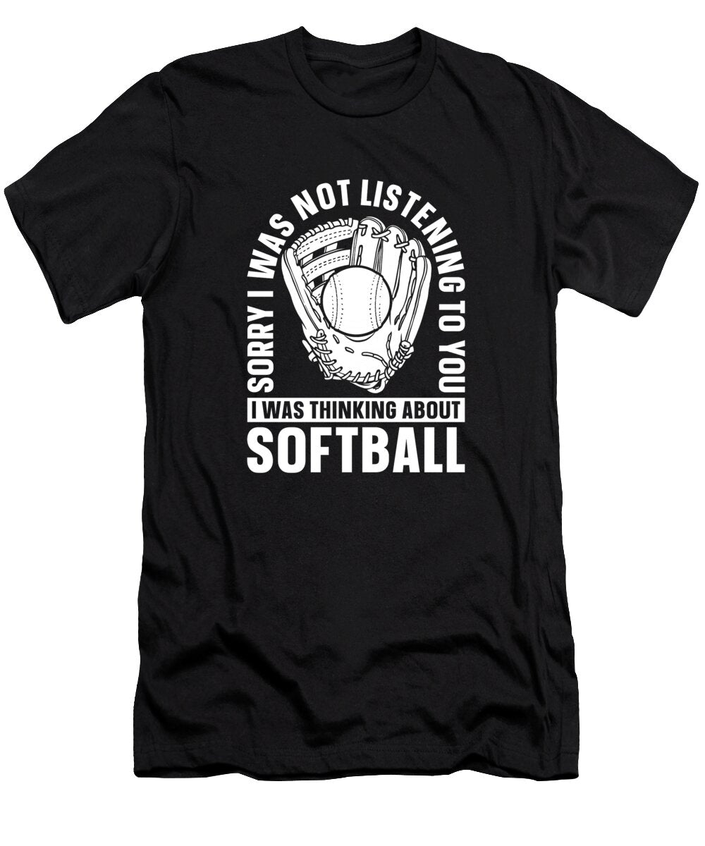Softball Pitcher Batter Catcher Eat Sleep Softball Reapeat Crazy Squirrel T-Shirt