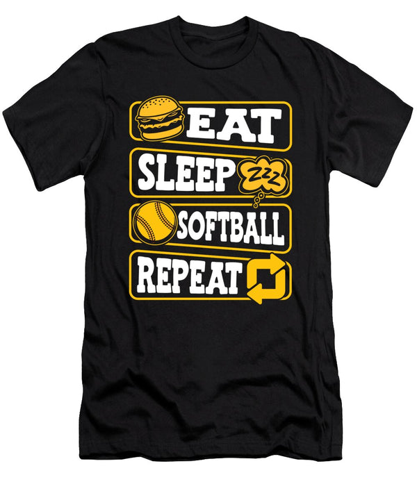 Softball Pitcher Batter Catcher Eat Sleep Softball Repeat Crazy Squirrel T-Shirt