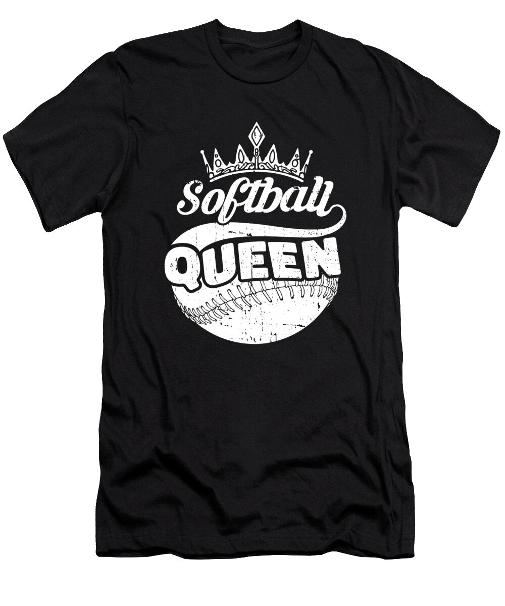 Softball Pitcher Batter Catcher Softball Queen Crazy Squirrel T-Shirt