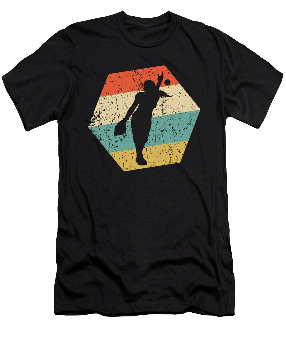 Softball Pitcher Retro Distressed Hexagon Softball Kevin Garbes T-Shirt