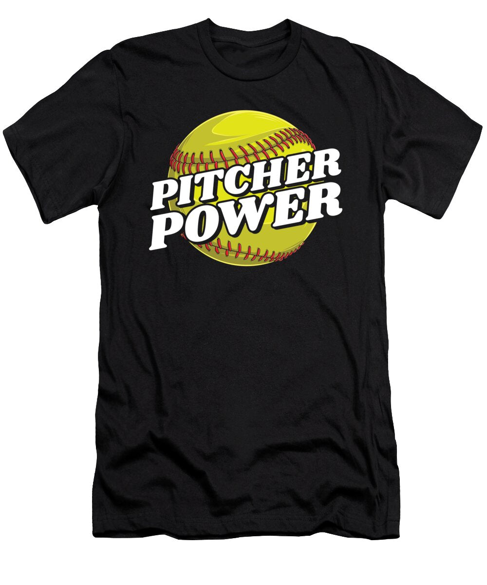 Softball Power Catcher Batter Softball Pitcher Crazy Squirrel T-Shirt