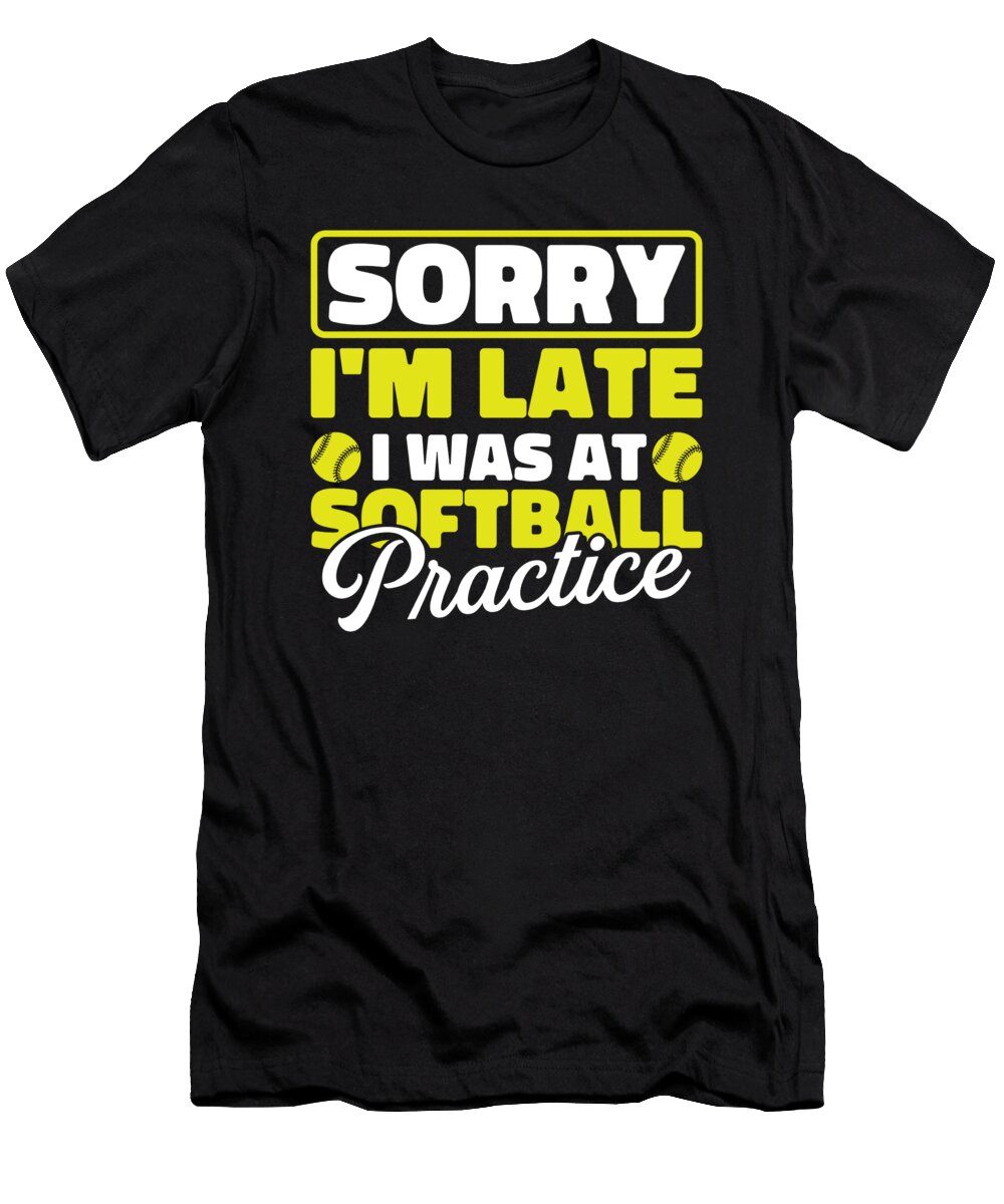 Softball Practice Batter Catcher Pitcher Softball Crazy Squirrel T-Shirt