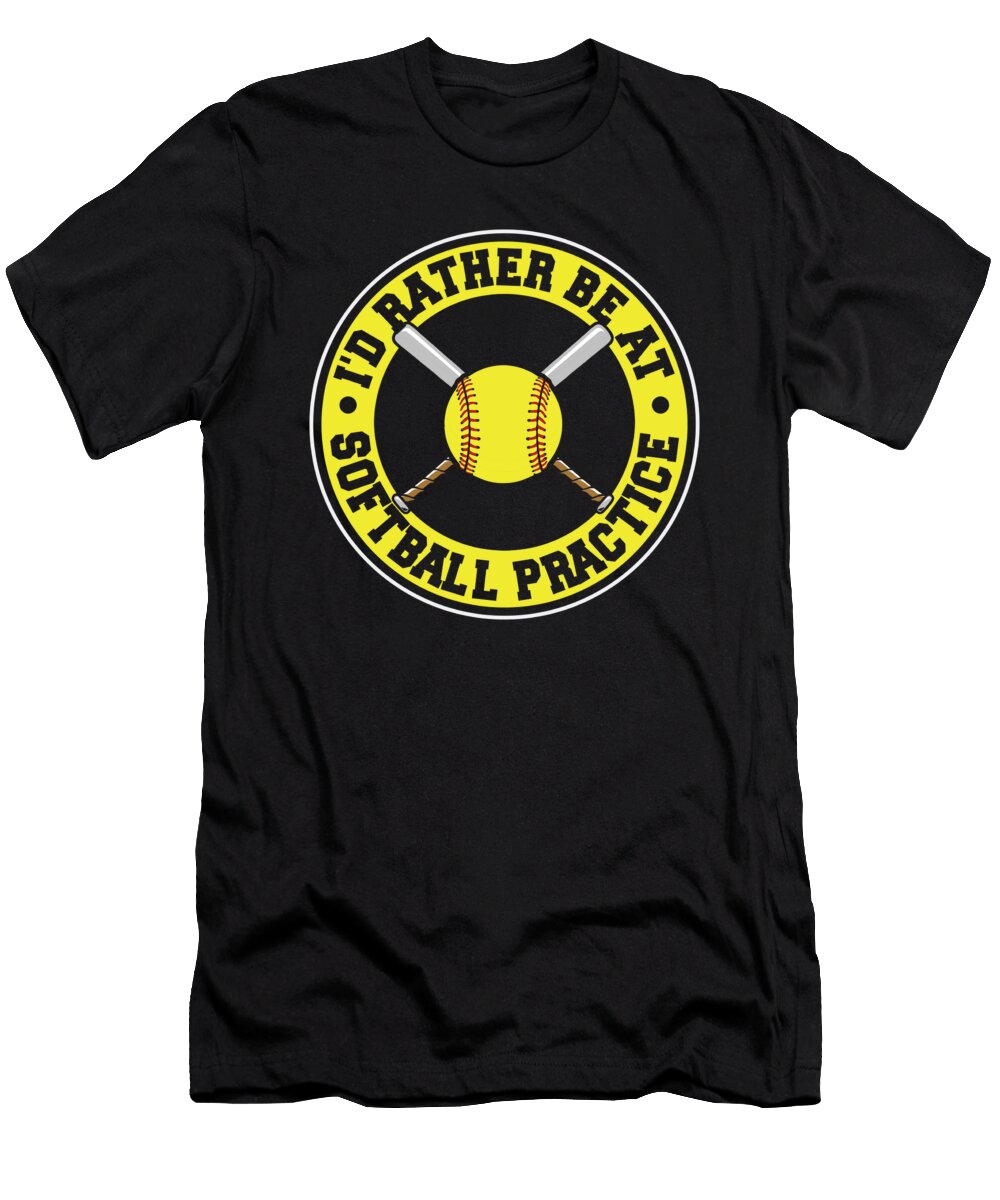Softball Practice Catcher Batter Pitcher Softball Crazy Squirrel T-Shirt