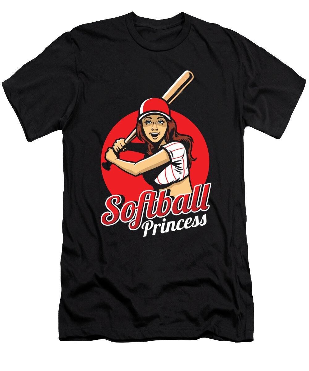 Softball Princess Pitcher Catcher Player Bat Gift Thomas Larch T-Shirt