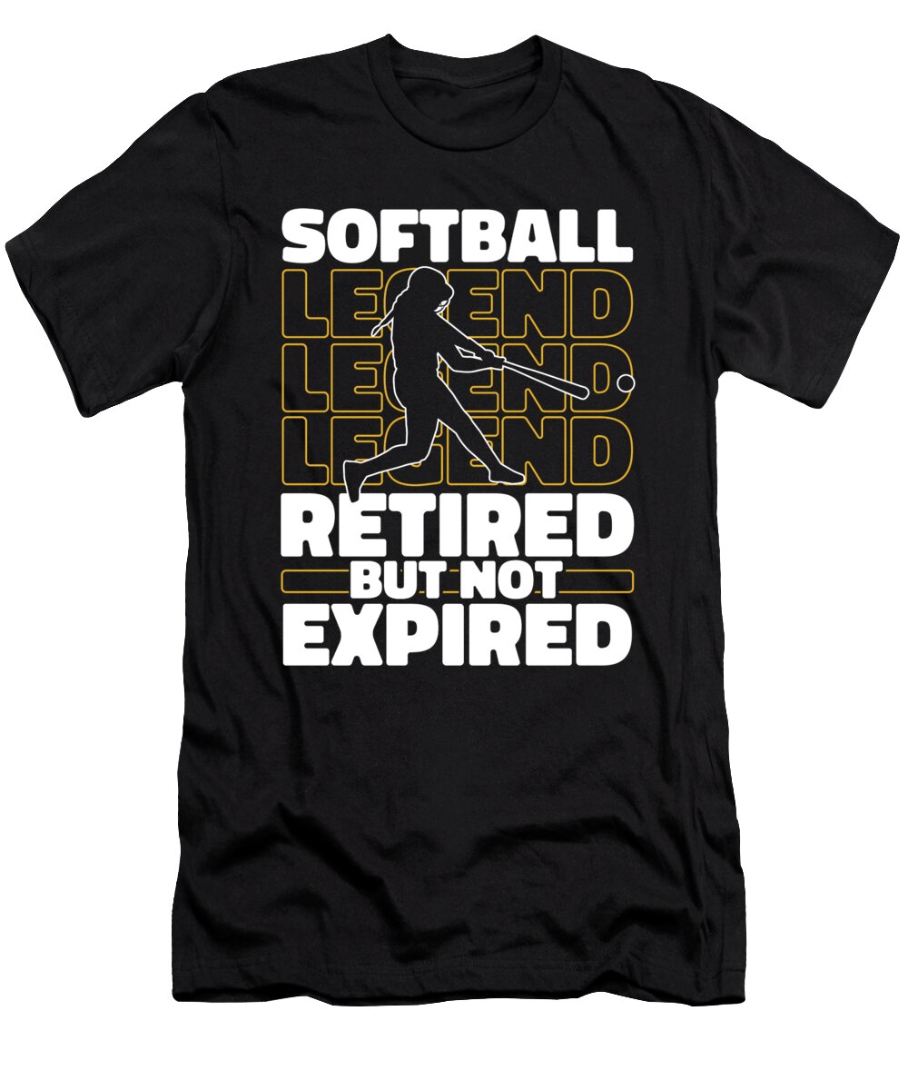 Softball Retired Batter Catcher Pitcher Softball Crazy Squirrel T-Shirt