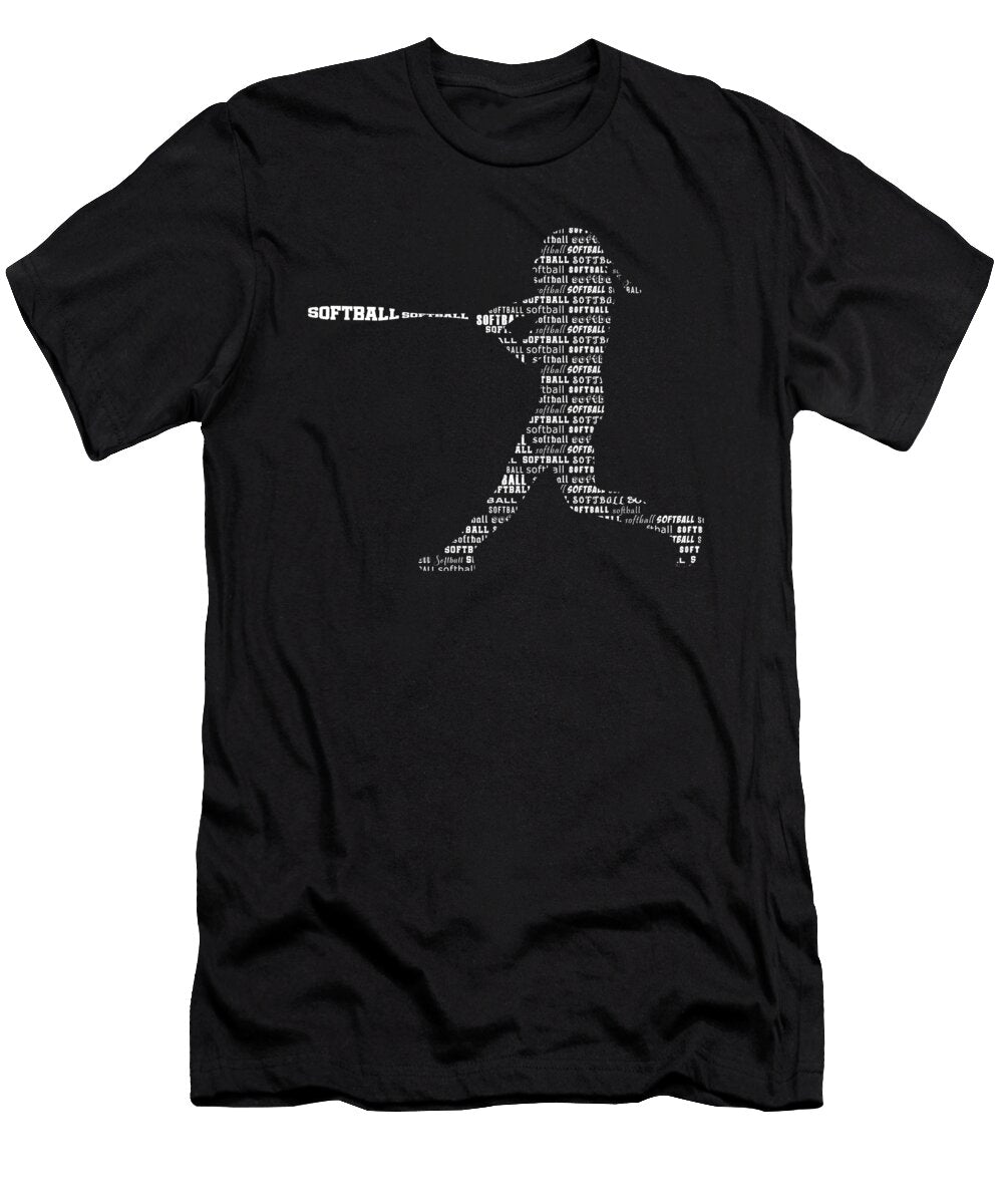 Softball Silhouette Ball Bat Player Game Glove Gift Thomas Larch T-Shirt