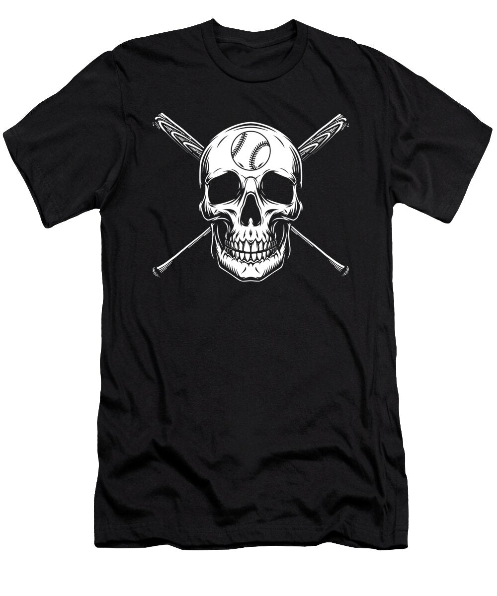 Softball Skull Skeleton Baseball Bat Pitcher Gift Thomas Larch T-Shirt