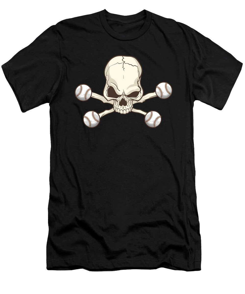 Softball Skull Skeleton Baseball Pitcher Bat Gift Thomas Larch T-Shirt
