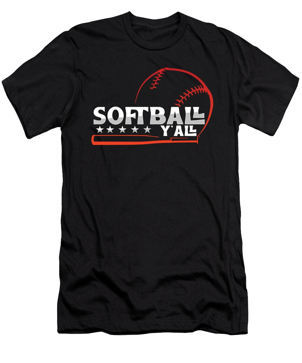 Softball Yall Ball Bat Pitcher Catcher Player Gift Thomas Larch T-Shirt